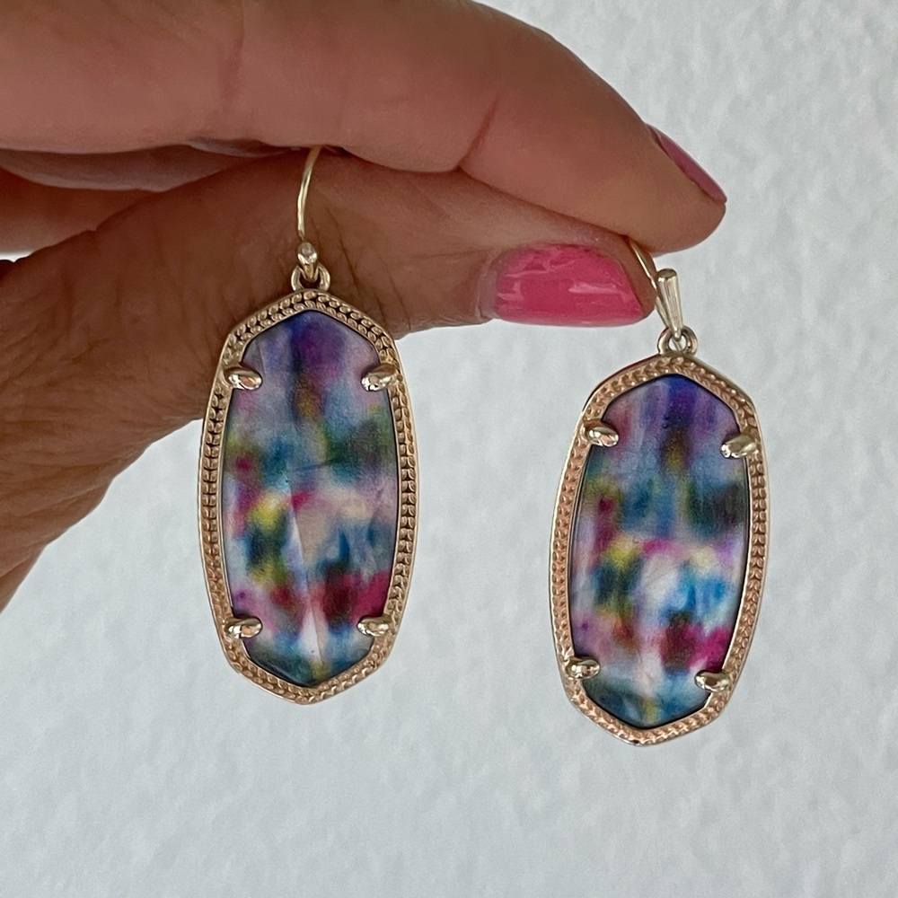 NWOT Kendra Scott teal tie dye illusion Elle